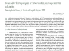 Renouveler les typologies architecturales pour repenser les urbanités. L’exemple de Nancy et de sa métropole depuis 1926