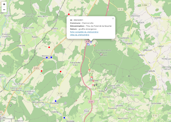 IKARE : carte des phénomènes