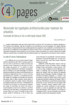 Renouveler les typologies architecturales pour repenser les urbanités. L’exemple de Nancy et de sa métropole depuis 1926