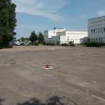 Le drone sur sa base d'envol.