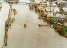 Metz, Île du Saulcy, la digue Wadrineau - 11 avril 1983