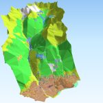 Occupation du sol de la commune de Villar-Saint-Pancrace (3D). , d'après le cadastre napoléonien de 1842, Hautes-Alpes. Source : cadastre napoléonien de Villar-Saint-Pancrace, ADHA 05 3 P 1745. Réalisation : C. Pérès.