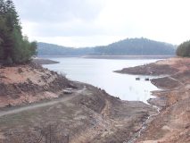 Lac-réservoir de Vieux-Pré après la sécheresse de 2003