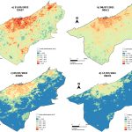 Températures de surface du Grand Casablanca à quatre moments de la nuit. a) 31/05/2022 ; b) 08/07/2021 ; c) 05/07/2019 ; d) 14/07/2021 (les horaires indiqués sont en heure locale).