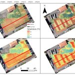 À gauche, la température de surface du parking route de Thionville lors de la phase avant aménagement (23 juillet 2021 à 17h30). À droite, la température de surface du parking lors de la phase après travaux (17 juin 2022 à 16h40)