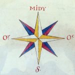 Rose des vents à huit pointes et quatre couleurs, avec le Septentrion (S) en bas (ADMM 1 Fi 614)