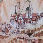 Dieuze et sa saline cerclées de fortifications en 1628 (ADMM 3 F 265, n° 21)