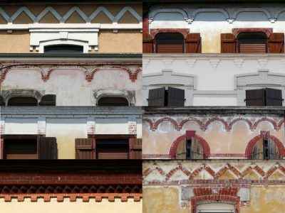 Les frises en brique des maisons en bandes sont de formes variées. (Photographie Elise Pagel-Prévoteau / LHAC / ENSA-Nancy - © URCAUE Lorraine)